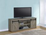71-inch 3-shelf Sliding Doors TV Console Grey Driftwood 723263 by Coaster Furniture 6
