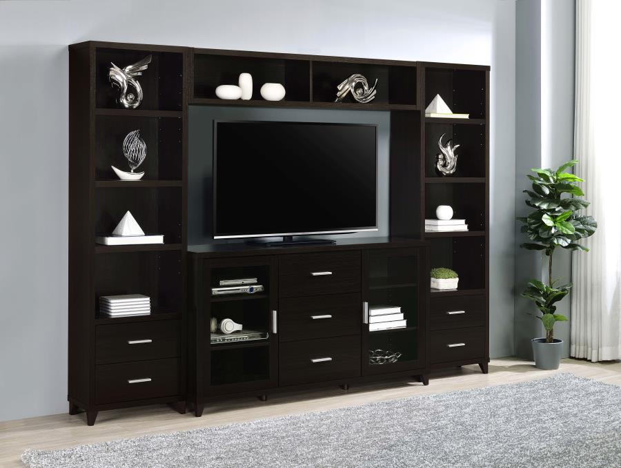 Lewes 4-Piece Entertainment Center Cappuccino By 700881-S4 Coaster Furniture Tv Consoles &Amp;Amp; Entertainment Centers Mobilia Cleopatra 3 Lewes 4-piece Entertainment Center Cappuccino by 700881-S4 Coaster Furniture 3