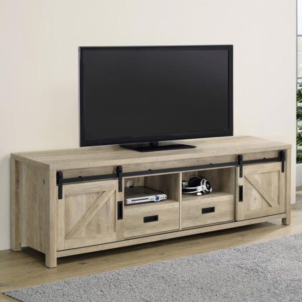 Madra Rectangular TV Console with 2 Sliding Doors 736263 by Coaster Furniture - Image 3