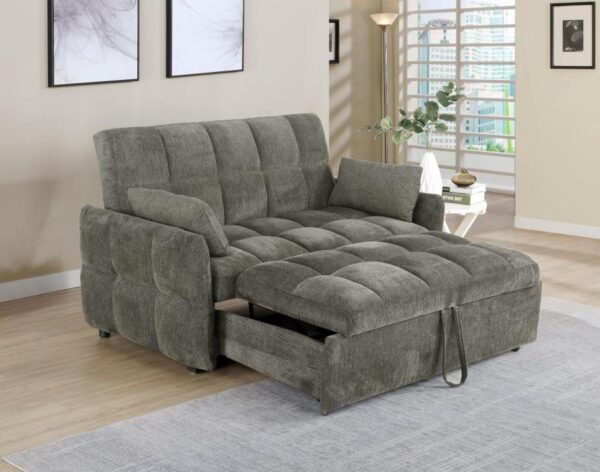 Cotswold Tufted Cushion Sleeper Sofa Bed Dark Gray 508308 By Coaster Furniture - Image 2