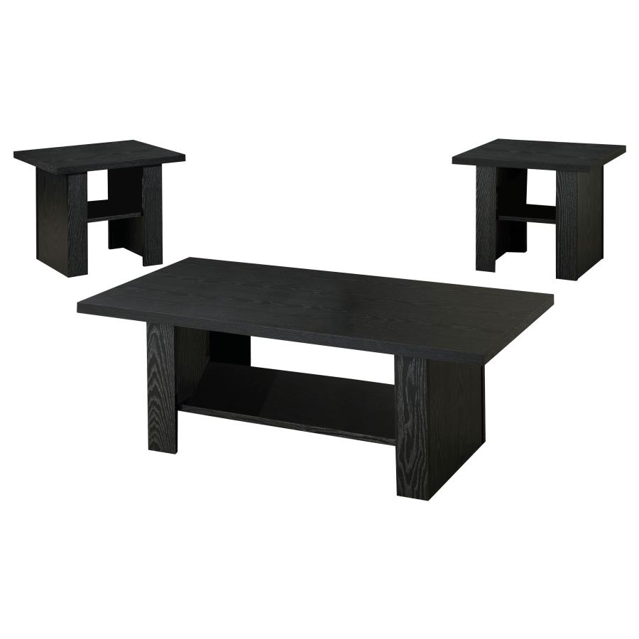 Rodez 3-Piece Occasional Table Set Black Oak 700345 By Coaster Furniture | Mobilia Cleopatra 3 Rodez 3-piece Occasional Table Set Black Oak 700345 By Coaster Furniture - Image 1