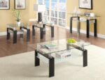Dyer Tempered Glass End Table with Shelf Black 702287 By Coaster Furniture - Image 2
