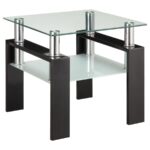 Dyer Tempered Glass End Table with Shelf Black 702287 By Coaster Furniture - Image 3