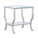 Saide Square End Table with Mirrored Shelf Chrome 720337 By Coaster Furniture