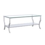Saide Rectangular Coffee Table with Mirrored Shelf Chrome 720338 By Coaster Furniture 5