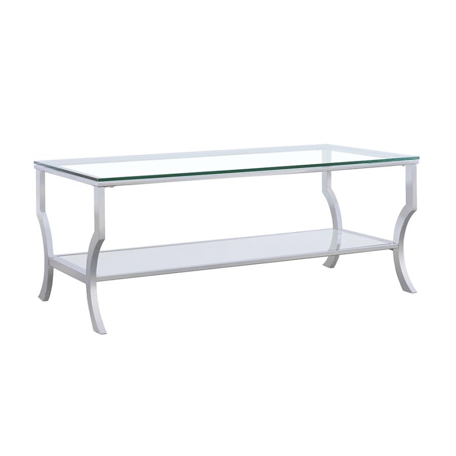 Saide Rectangular Coffee Table With Mirrored Shelf Chrome 720338 By Coaster Furniture Luxury Coffee Tables Mobilia Cleopatra 3 Saide Rectangular Coffee Table with Mirrored Shelf Chrome 720338 By Coaster Furniture 3