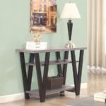 Stevens V-shaped Sofa Table Black and Antique Gray 705399 By Coaster Furniture