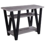 Stevens V-shaped Sofa Table Black and Antique Gray 705399 By Coaster Furniture - Image 3