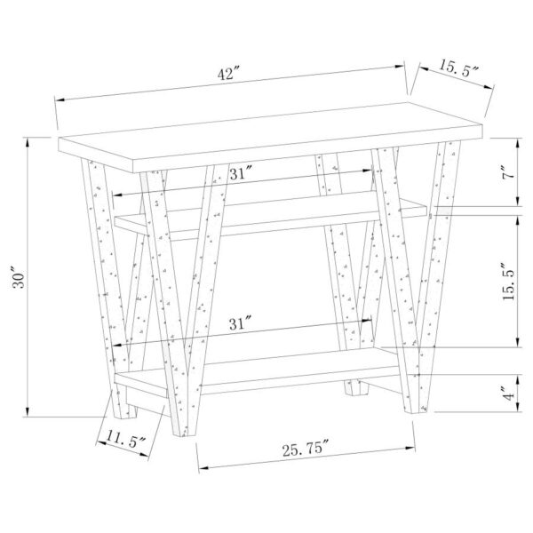 Stevens V-shaped Sofa Table Black and Antique Gray 705399 By Coaster Furniture - Image 4