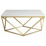 Meryl Square Coffee Table White and Gold 700846 By Coaster Furniture 8