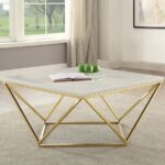 Meryl Square Coffee Table White and Gold 700846 By Coaster Furniture 7