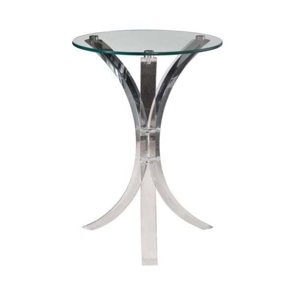 Emmett Round Accent Table Clear 900490 By Coaster Furniture - Image 2