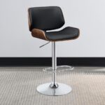 Folsom Upholstered Adjustable Bar Stool Black and Chrome 130502 by Coaster Furniture