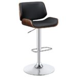 Folsom Upholstered Adjustable Bar Stool Black and Chrome 130502 by Coaster Furniture - Image 2