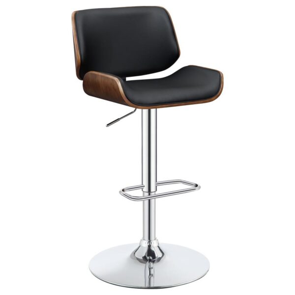 Folsom Upholstered Adjustable Bar Stool Black and Chrome 130502 by Coaster Furniture - Image 2