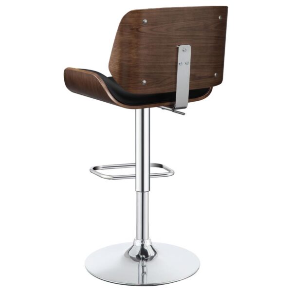 Folsom Upholstered Adjustable Bar Stool Black and Chrome 130502 by Coaster Furniture - Image 3