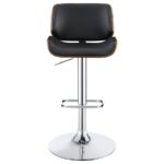 Folsom Upholstered Adjustable Bar Stool Black and Chrome 130502 by Coaster Furniture - Image 4