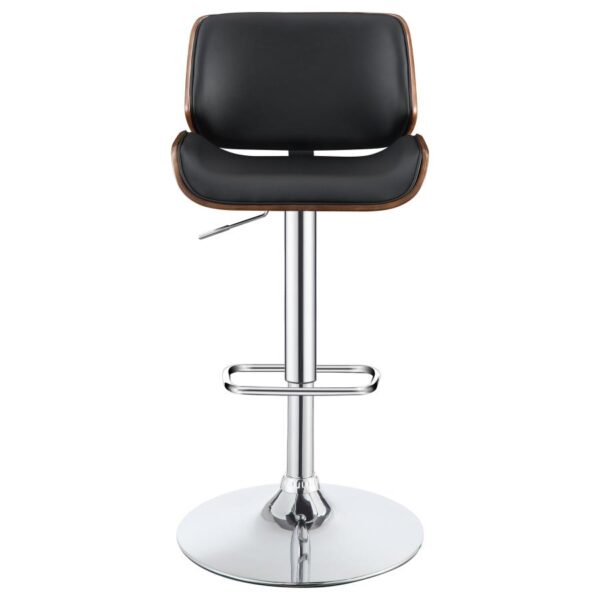 Folsom Upholstered Adjustable Bar Stool Black and Chrome 130502 by Coaster Furniture - Image 4