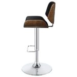 Folsom Upholstered Adjustable Bar Stool Black and Chrome 130502 by Coaster Furniture - Image 5