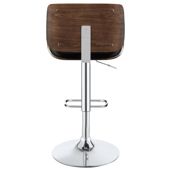 Folsom Upholstered Adjustable Bar Stool Black and Chrome 130502 by Coaster Furniture - Image 6
