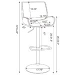 Folsom Upholstered Adjustable Bar Stool Black and Chrome 130502 by Coaster Furniture - Image 7