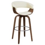 Zion Upholstered Swivel Bar Stool Walnut and Ecru 100206 By Coaster Furniture - Image 2