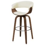 Zion Upholstered Swivel Bar Stool Walnut and Ecru 100206 By Coaster Furniture - Image 3