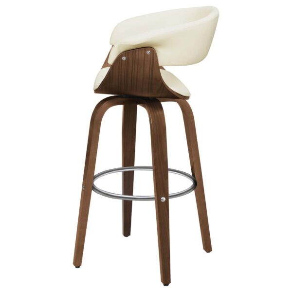 Zion Upholstered Swivel Bar Stool Walnut and Ecru 100206 By Coaster Furniture - Image 5