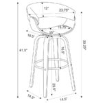 Zion Upholstered Swivel Bar Stool Walnut and Ecru 100206 By Coaster Furniture - Image 7
