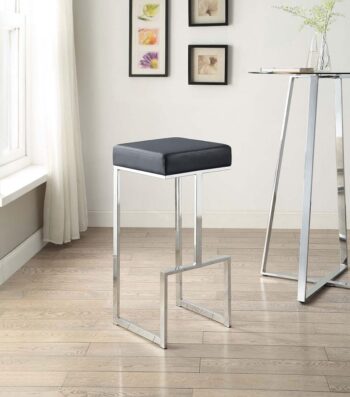 Gervase Square Bar Stool Black and Chrome 105263 By Coaster Furniture