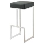 Gervase Square Bar Stool Black and Chrome 105263 By Coaster Furniture - Image 2