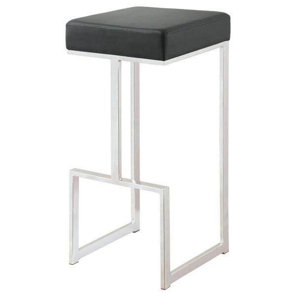 Gervase Square Bar Stool Black and Chrome 105263 By Coaster Furniture - Image 2