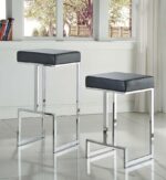 Gervase Square Bar Stool Black and Chrome 105263 By Coaster Furniture - Image 3
