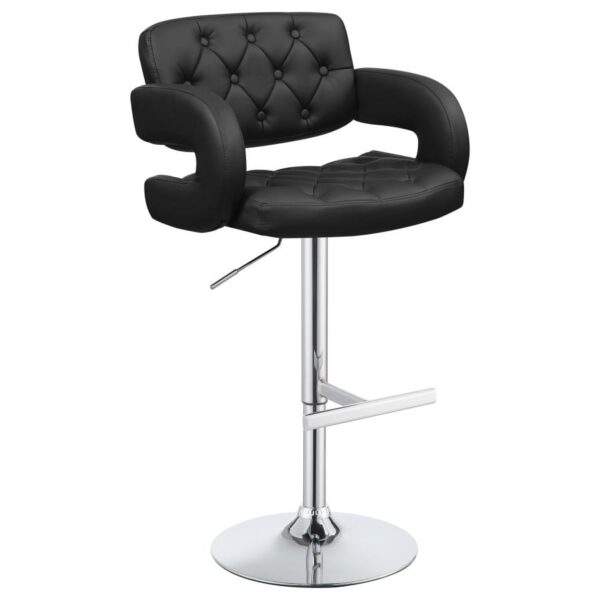 Brandi Adjustable Bar Stool Black and Chrome 102555 By Coaster Furniture - Image 3