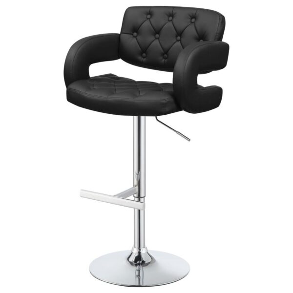 Brandi Adjustable Bar Stool Black and Chrome 102555 By Coaster Furniture - Image 4