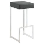 Gervase Square Bar Stool Gray and Chrome 105262 By Coaster Furniture - Image 2