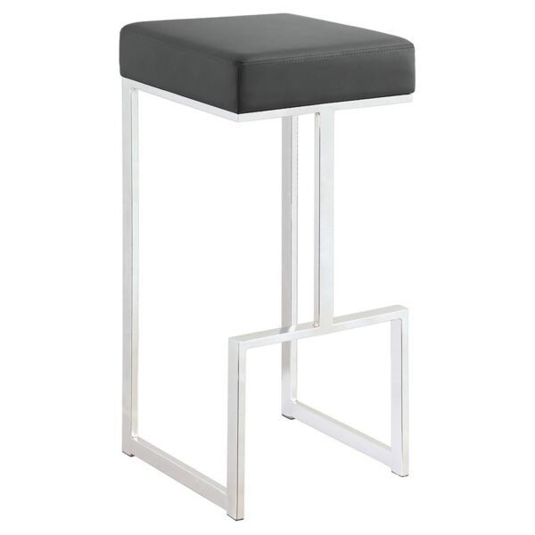 Gervase Square Bar Stool Gray and Chrome 105262 By Coaster Furniture - Image 2