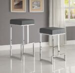 Gervase Square Bar Stool Gray and Chrome 105262 By Coaster Furniture - Image 3