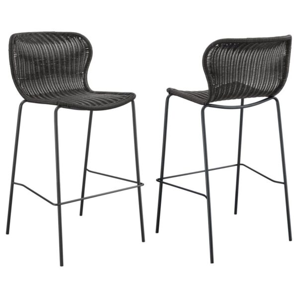 Mckinley Upholstered Bar Stools with Footrest (Set of 2) Brown and Sandy Black 192040 By Coaster Furniture - Image 5