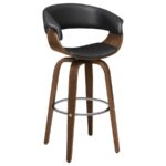 Zion Upholstered Swivel Bar Stool Walnut and Black 100205 By Coaster Furniture - Image 2