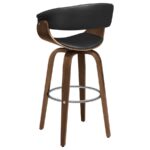 Zion Upholstered Swivel Bar Stool Walnut and Black 100205 By Coaster Furniture - Image 3