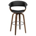 Zion Upholstered Swivel Bar Stool Walnut and Black 100205 By Coaster Furniture - Image 5