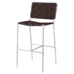 Adelaide Upholstered Bar Stool with Open Back Brown and Chrome 183584 By Coaster Furniture 12