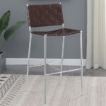 Adelaide Upholstered Bar Stool with Open Back Brown and Chrome 183584 By Coaster Furniture 11
