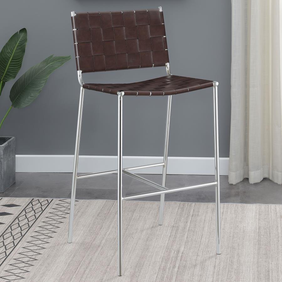 Adelaide Upholstered Bar Stool With Open Back Brown And Chrome 183584 By Coaster Furniture Bar &Amp;Amp; Stool Mobilia Cleopatra 3 Adelaide Upholstered Bar Stool with Open Back Brown and Chrome 183584 By Coaster Furniture 3