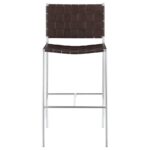 Adelaide Upholstered Bar Stool with Open Back Brown and Chrome 183584 By Coaster Furniture 14