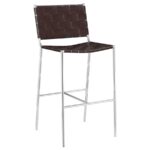 Adelaide Upholstered Bar Stool with Open Back Brown and Chrome 183584 By Coaster Furniture 16
