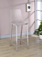 Juelia Bar Stools Chrome and Clear Acrylic (Set of 2) 100295 By Coaster Furniture