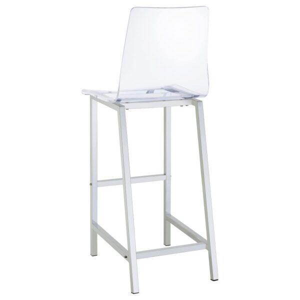 Juelia Bar Stools Chrome and Clear Acrylic (Set of 2) 100295 By Coaster Furniture - Image 5