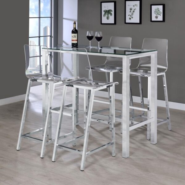 Juelia Bar Stools Chrome and Clear Acrylic (Set of 2) 100295 By Coaster Furniture - Image 6